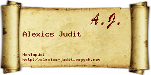 Alexics Judit névjegykártya